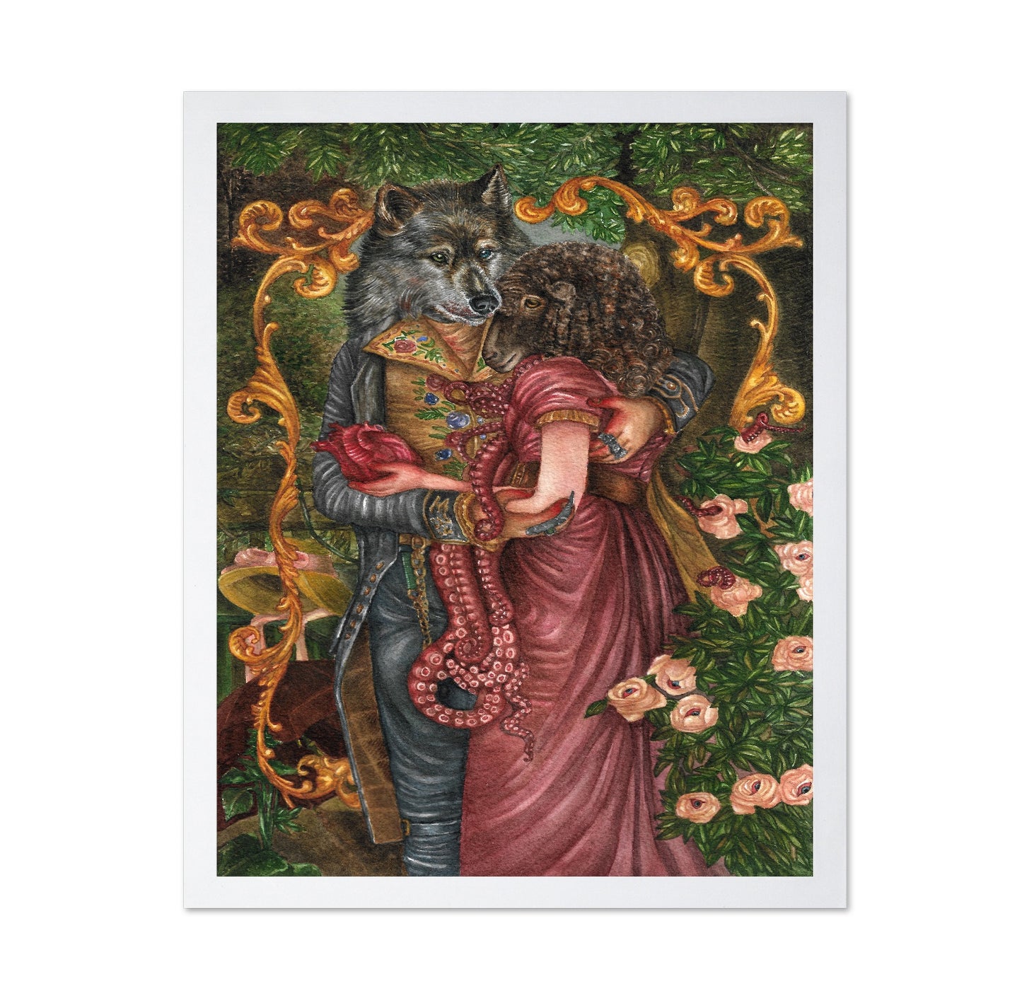 Wolf And Lamb Embrace