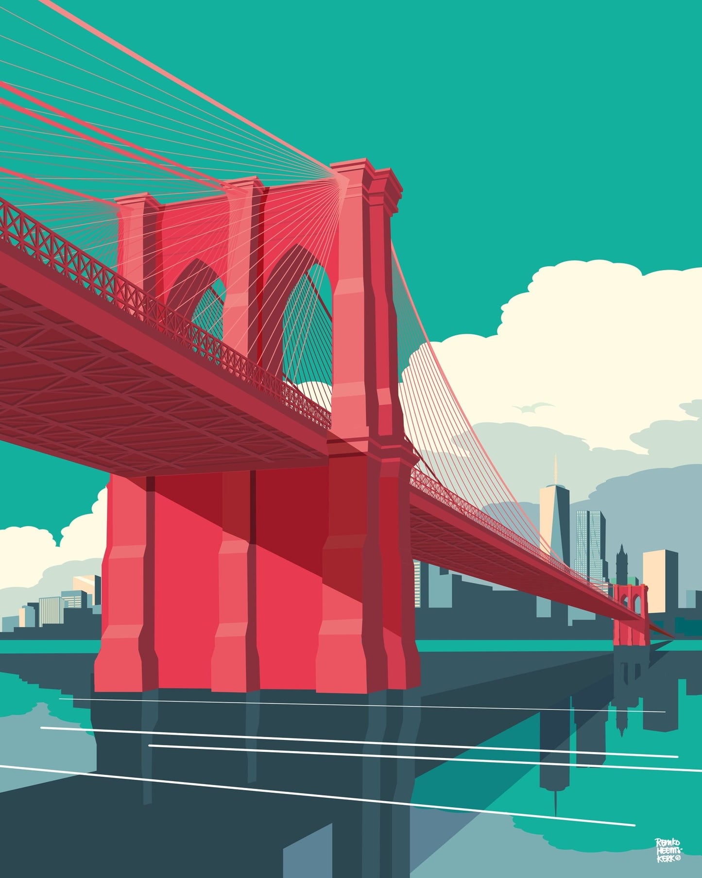 Red Brooklyn Bridge