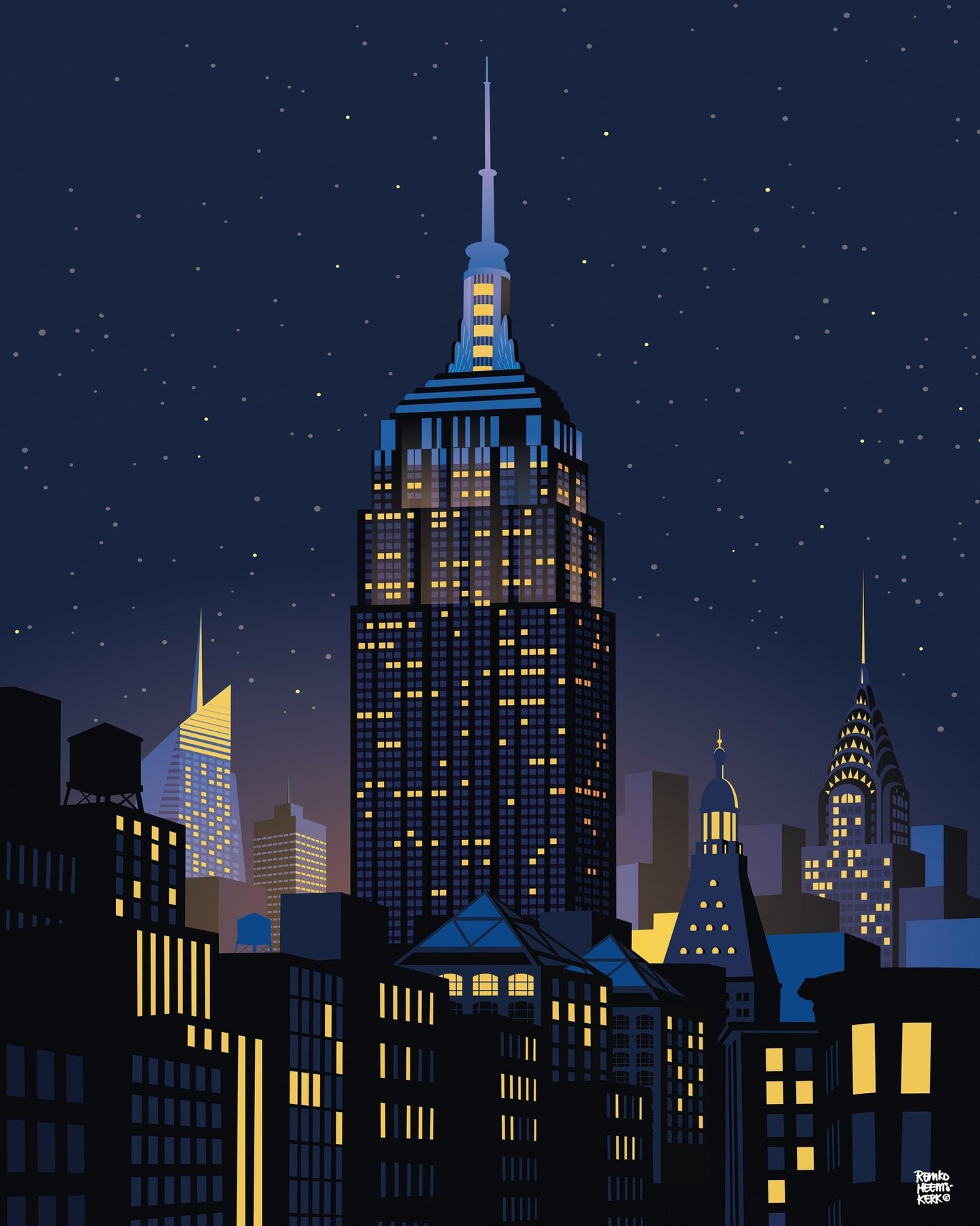 Manhattan Night Skyline