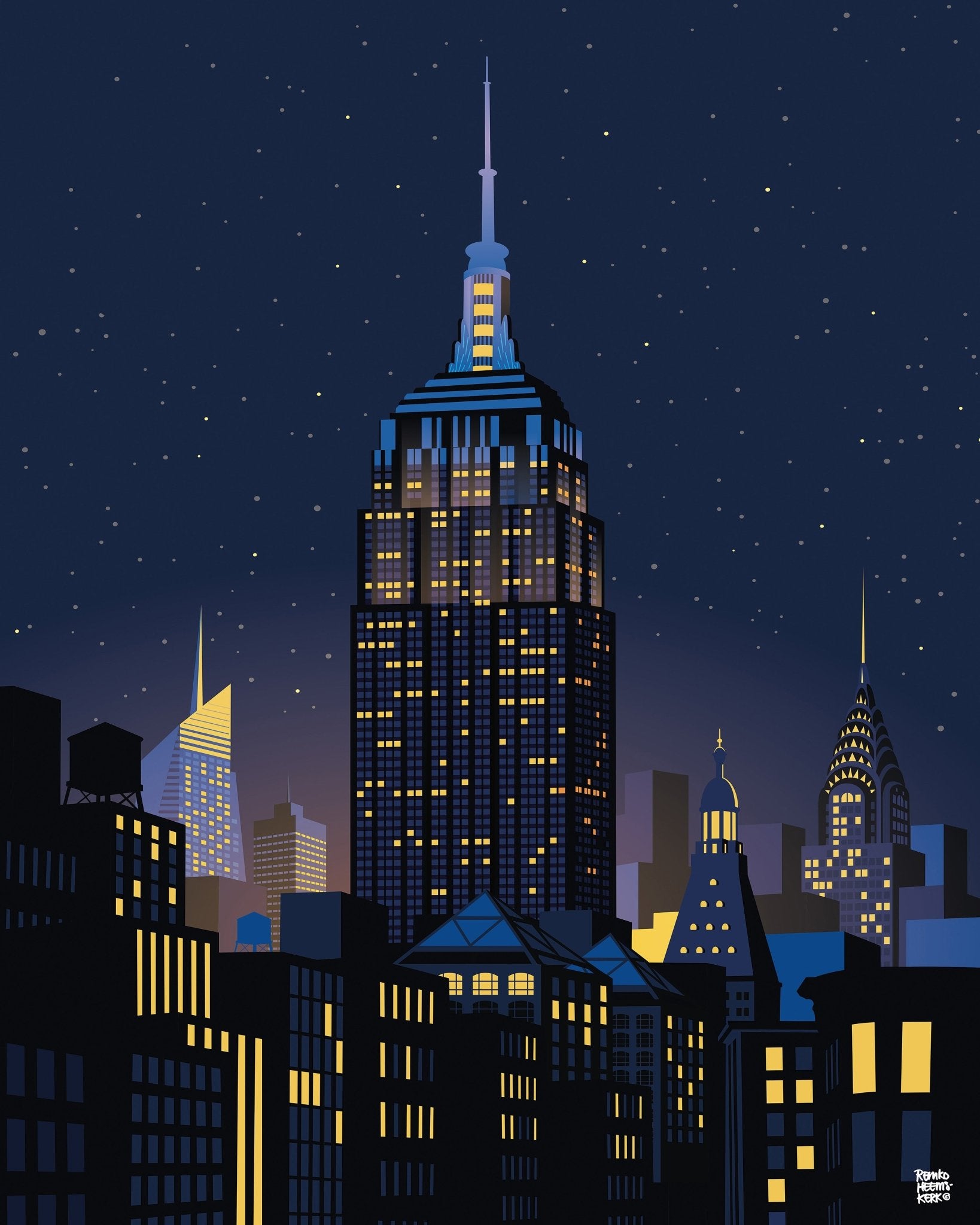 Manhattan Night Skyline