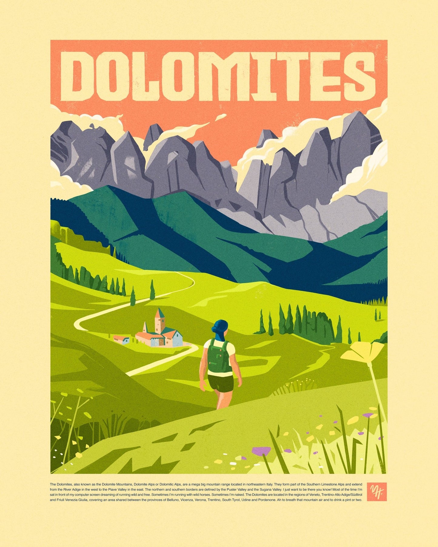 Dolomites Travel Poster