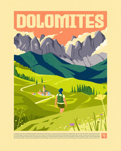 Dolomites Travel Poster