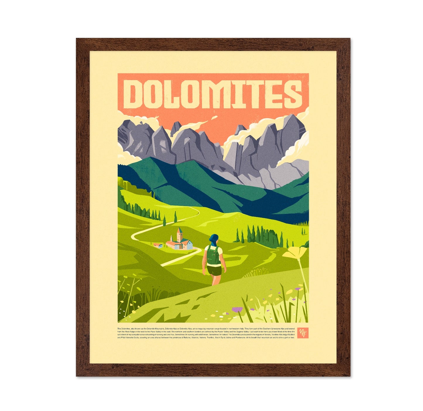 Dolomites Travel Poster