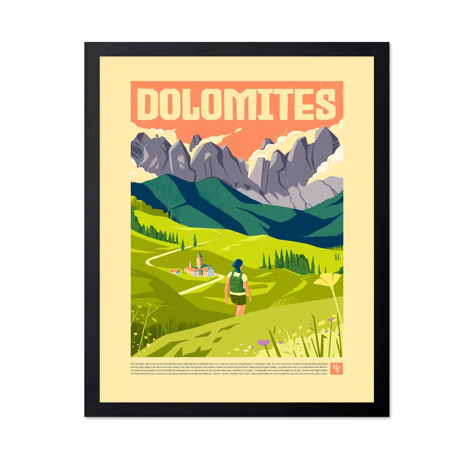 Dolomites Travel Poster