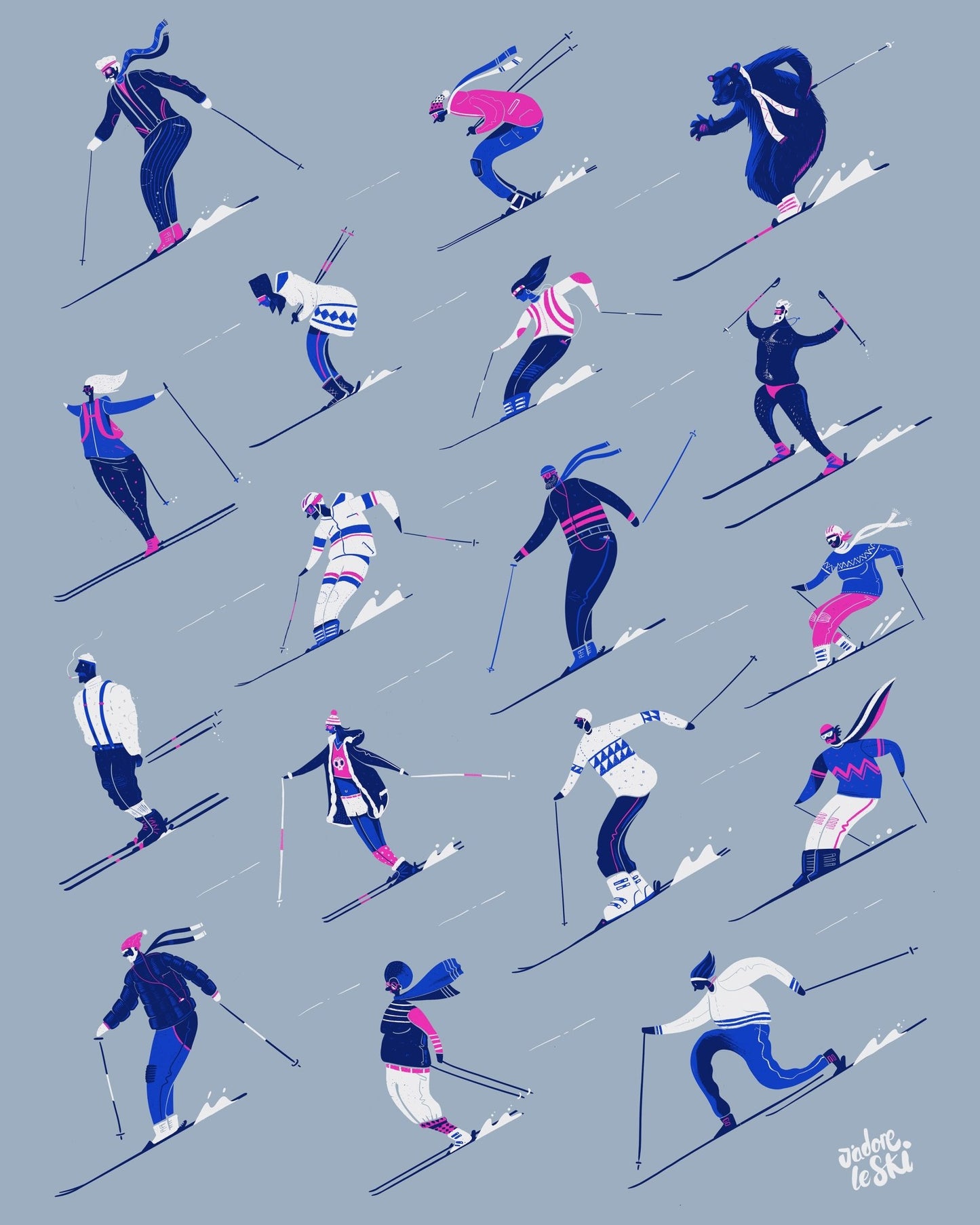 Ski Pattern Grey