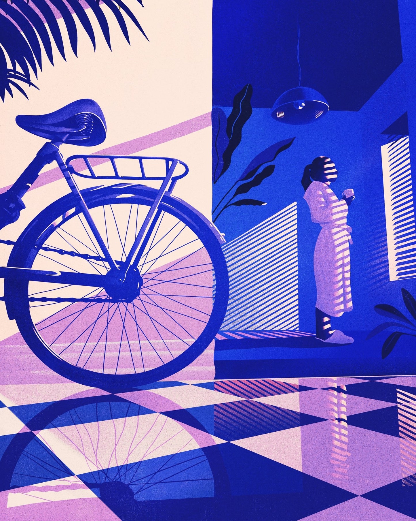 Neon Bicycle Reflection