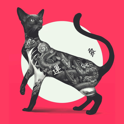 Japanese Tattoo Cat