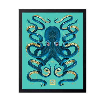 Blue Gold Octopus