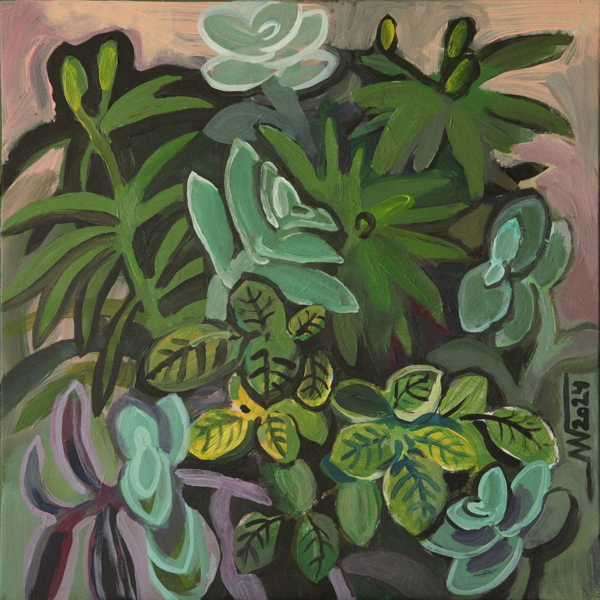 Abstract Green Leaves No2