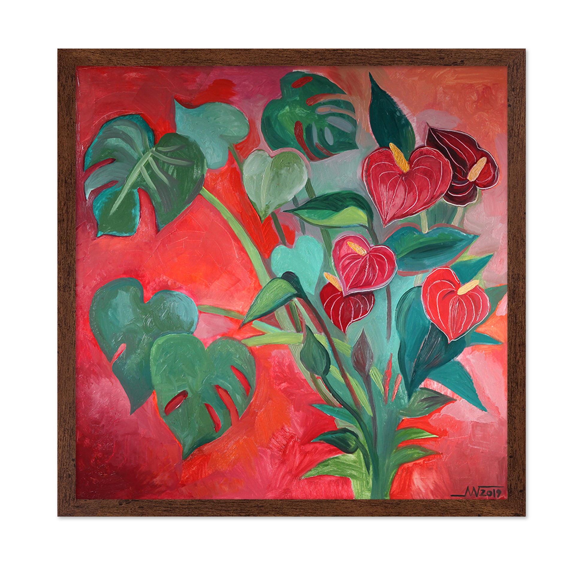 Red Anthurium Leaves