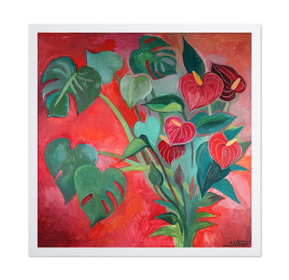 Red Anthurium Leaves