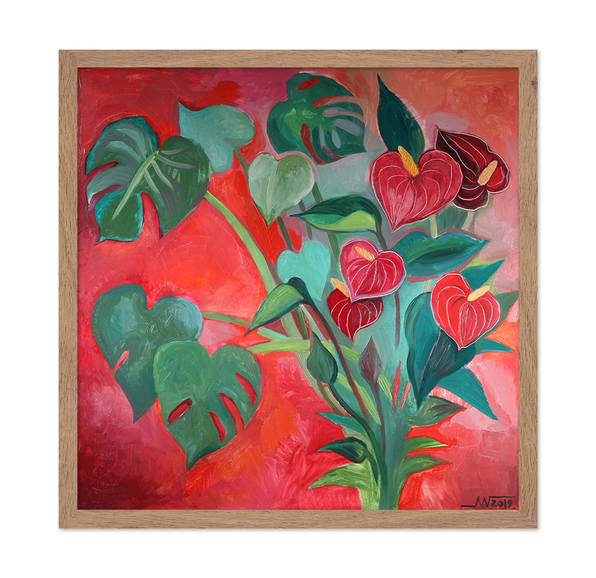 Red Anthurium Leaves