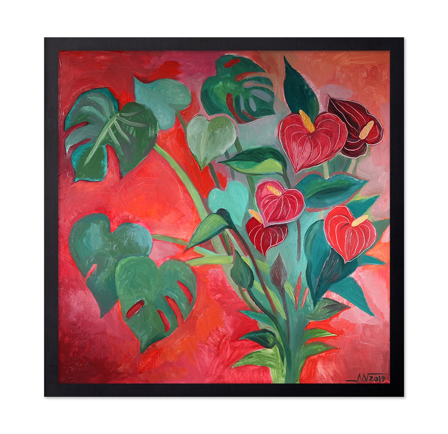 Red Anthurium Leaves
