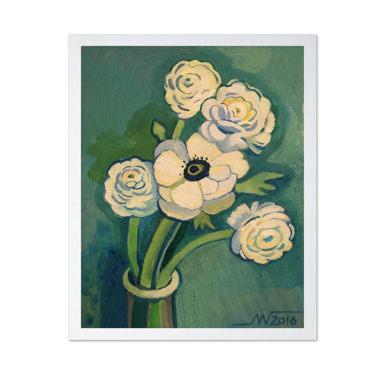 White Blossom Vase No1