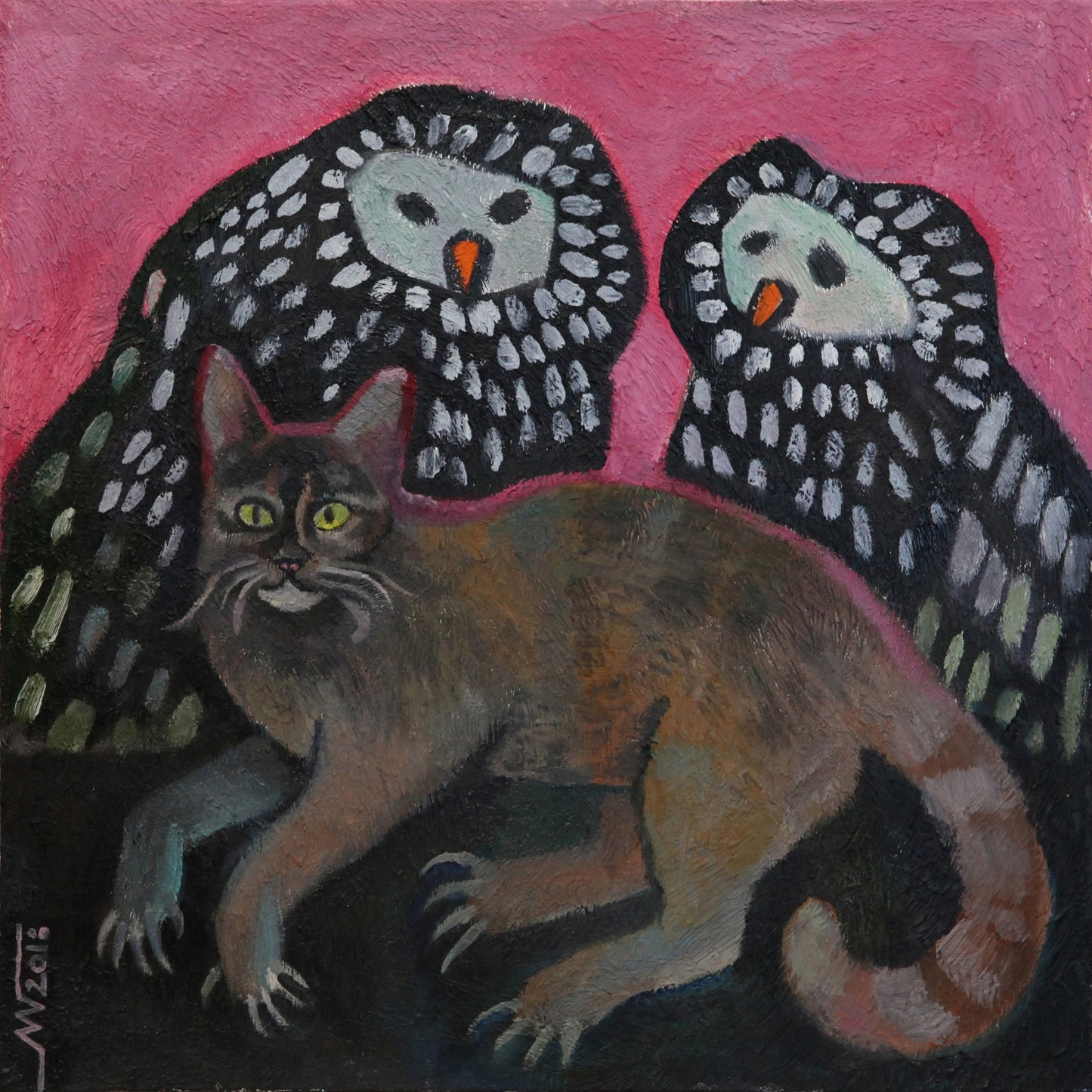Cat And Owls