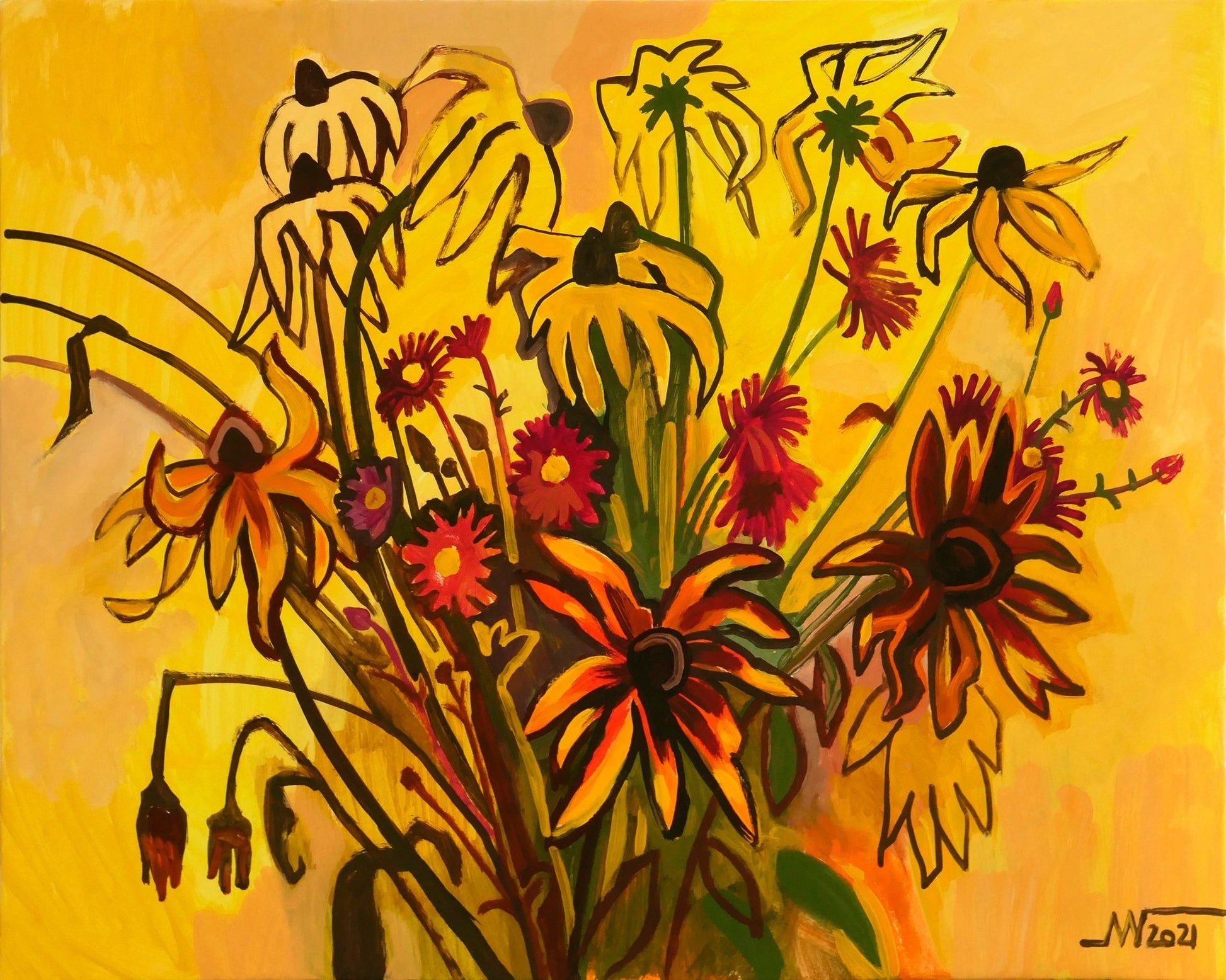 Golden Wildflower Burst