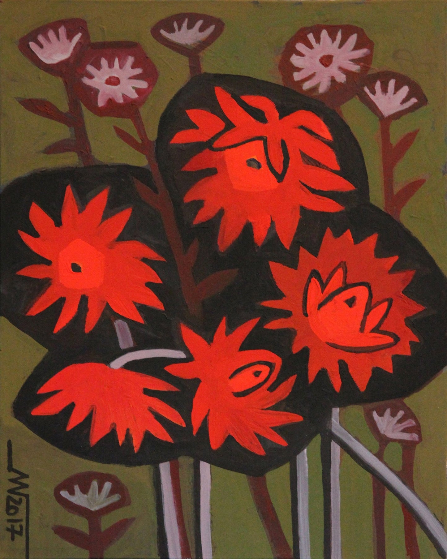 Red Floral Silhouette