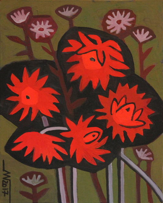 Red Floral Silhouette