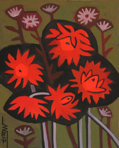 Red Floral Silhouette