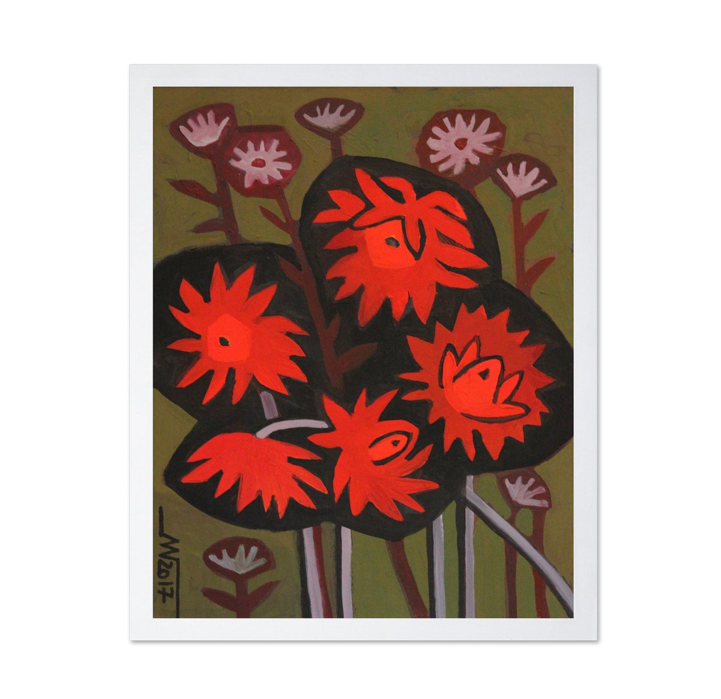 Red Floral Silhouette