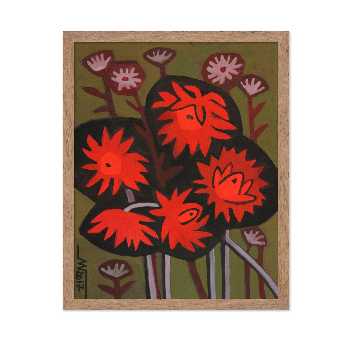 Red Floral Silhouette