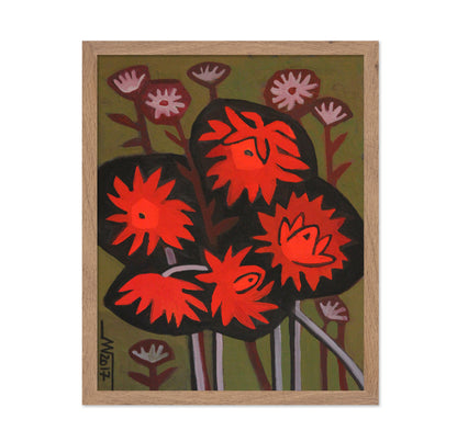 Red Floral Silhouette