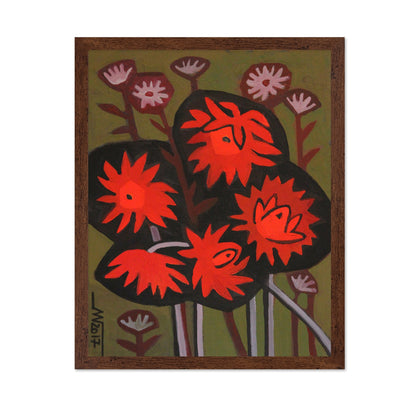Red Floral Silhouette