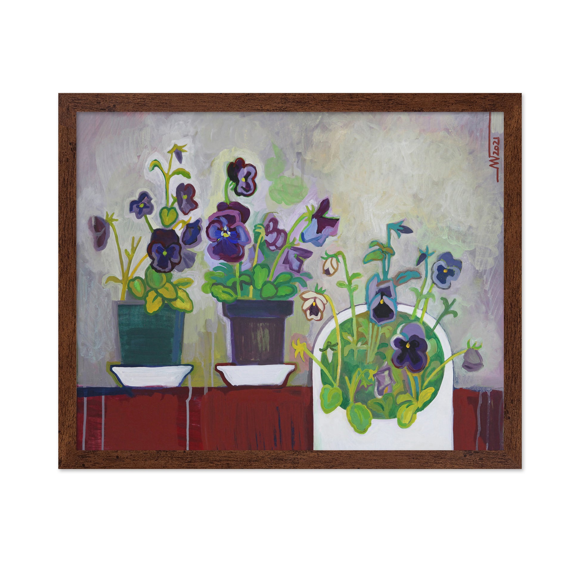 Potted Pansies Trio
