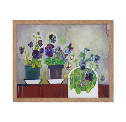 Potted Pansies Trio