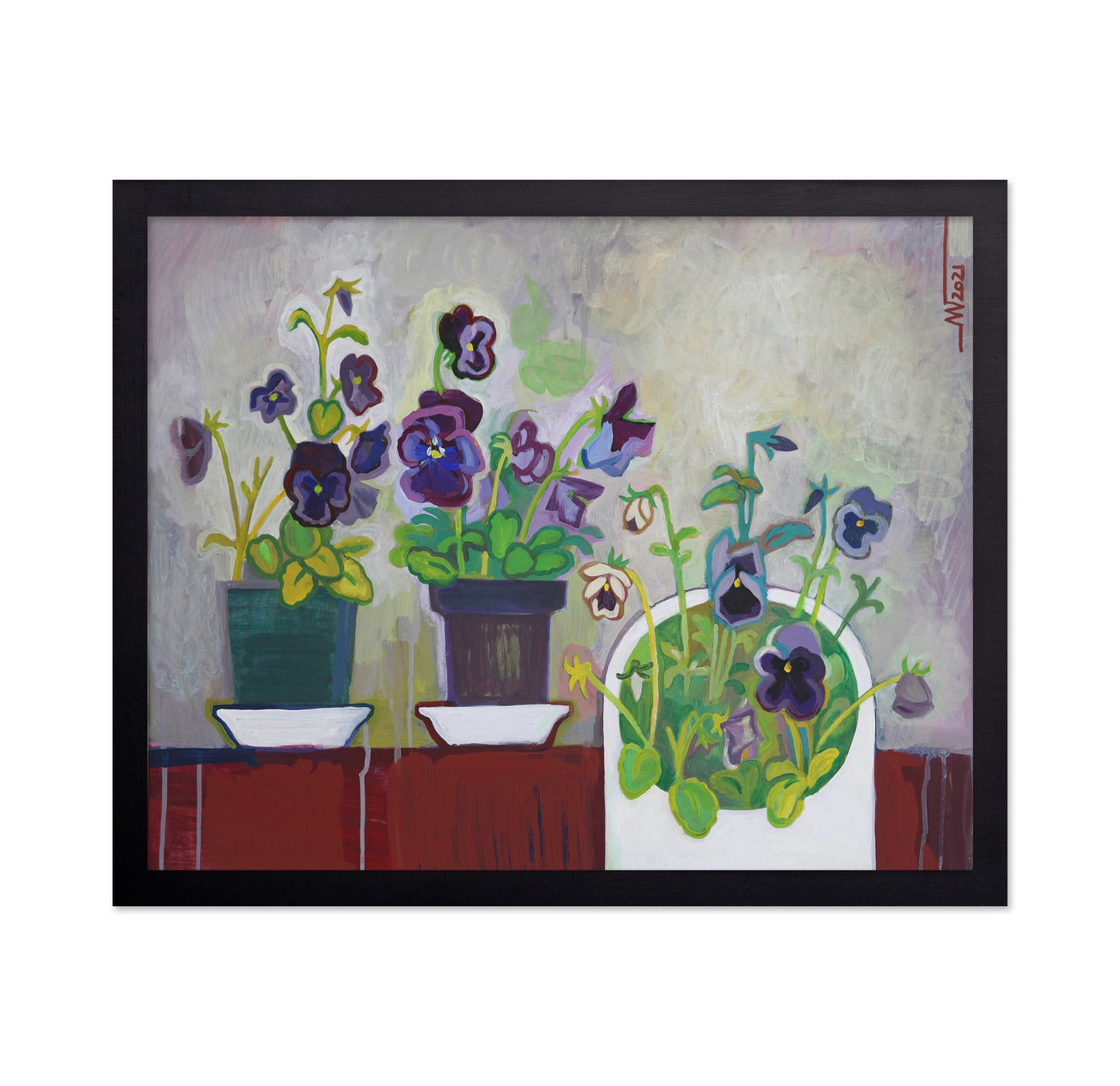 Potted Pansies Trio