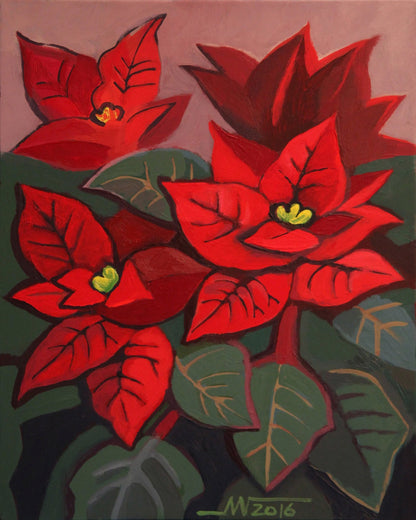Red Poinsettia Bloom No2