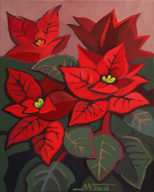 Red Poinsettia Bloom No2
