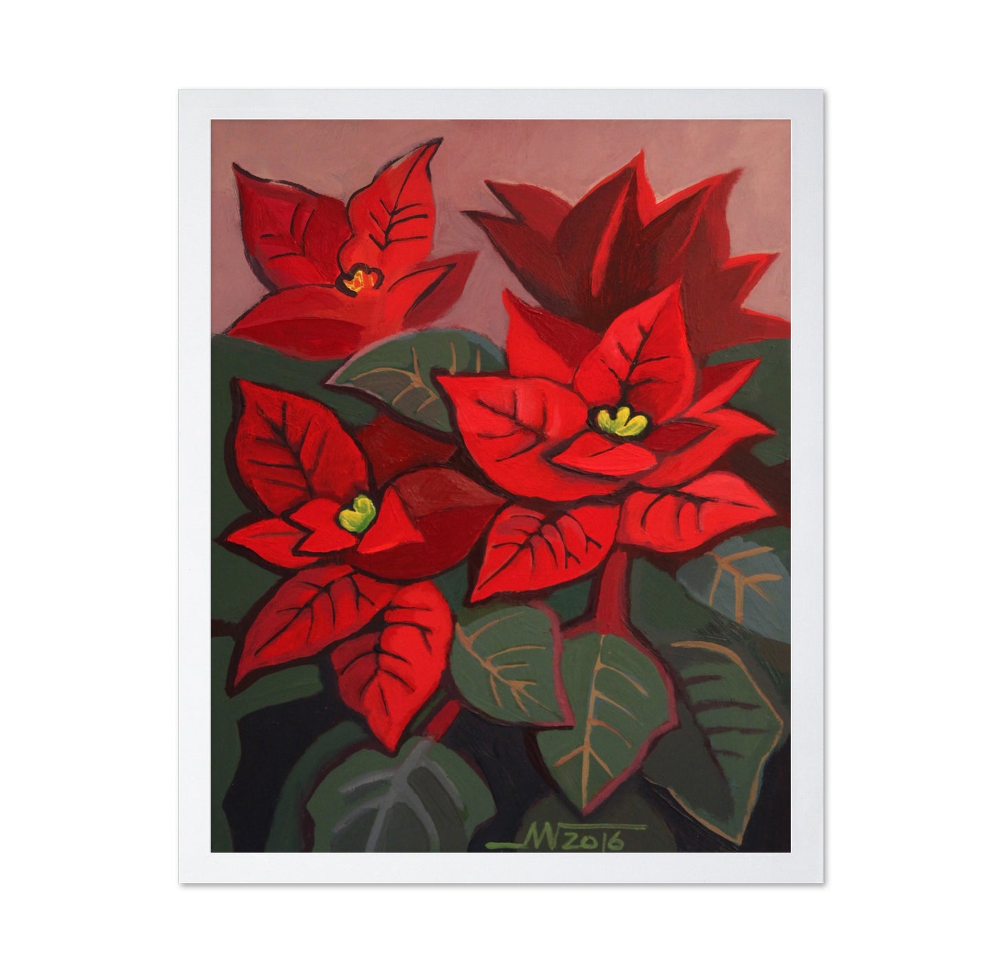 Red Poinsettia Bloom No2
