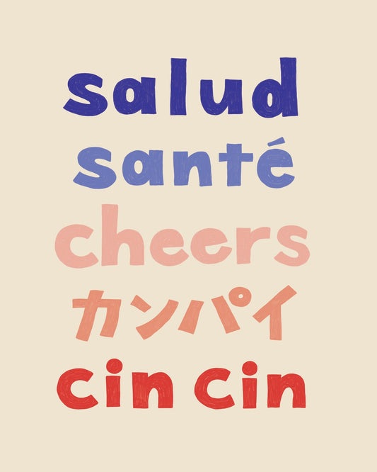 Multilingual Cheers Typography