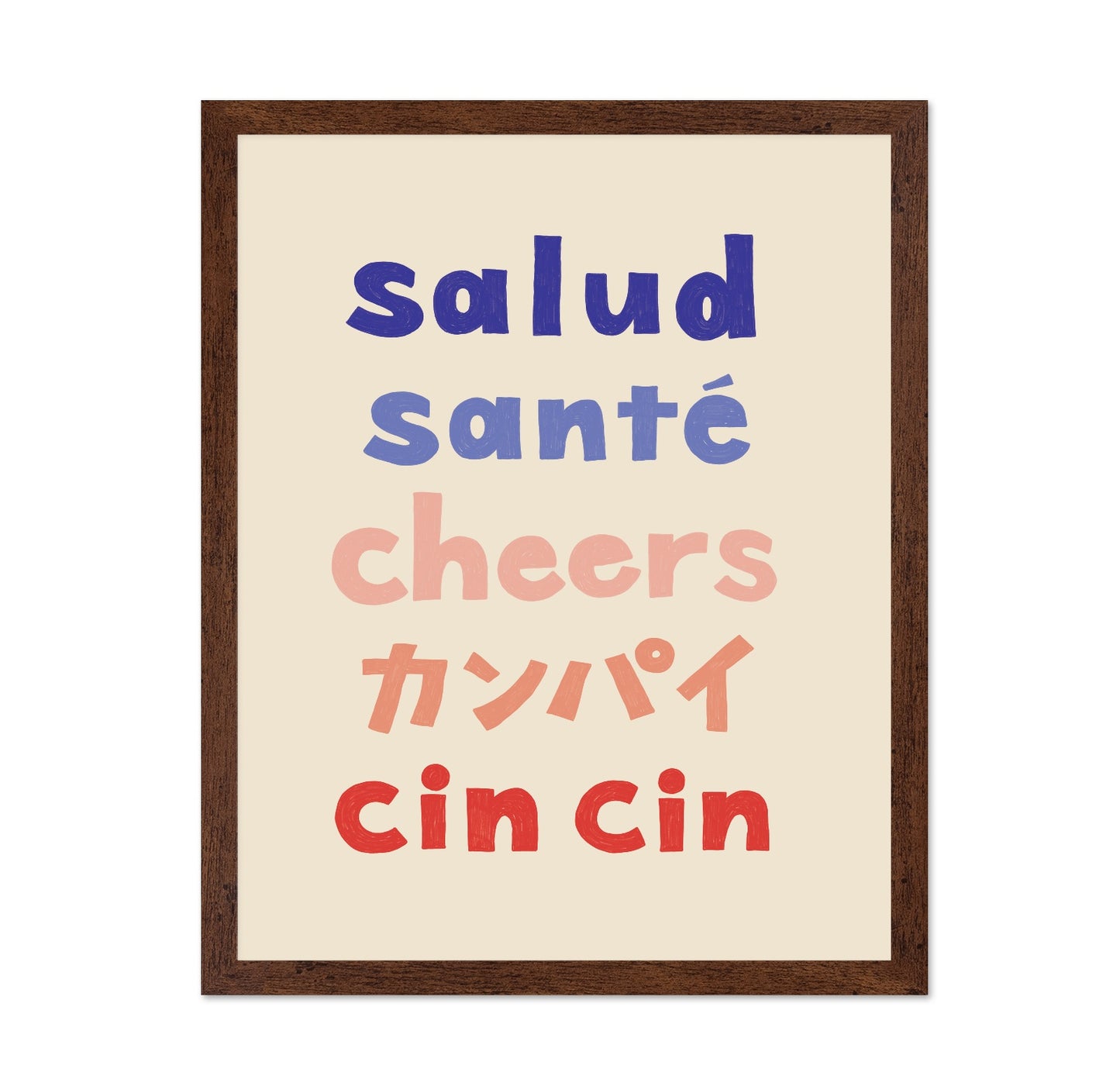 Multilingual Cheers Typography