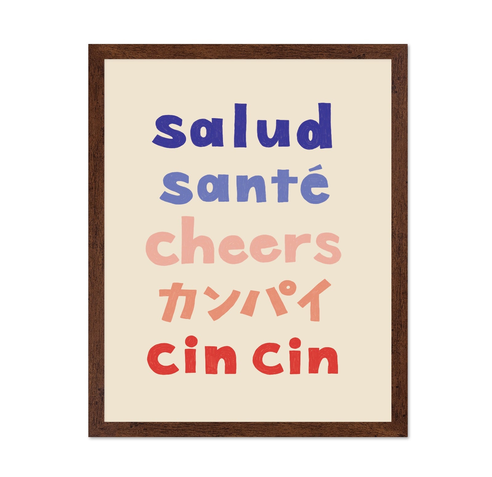 Multilingual Cheers Typography