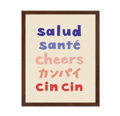 Multilingual Cheers Typography