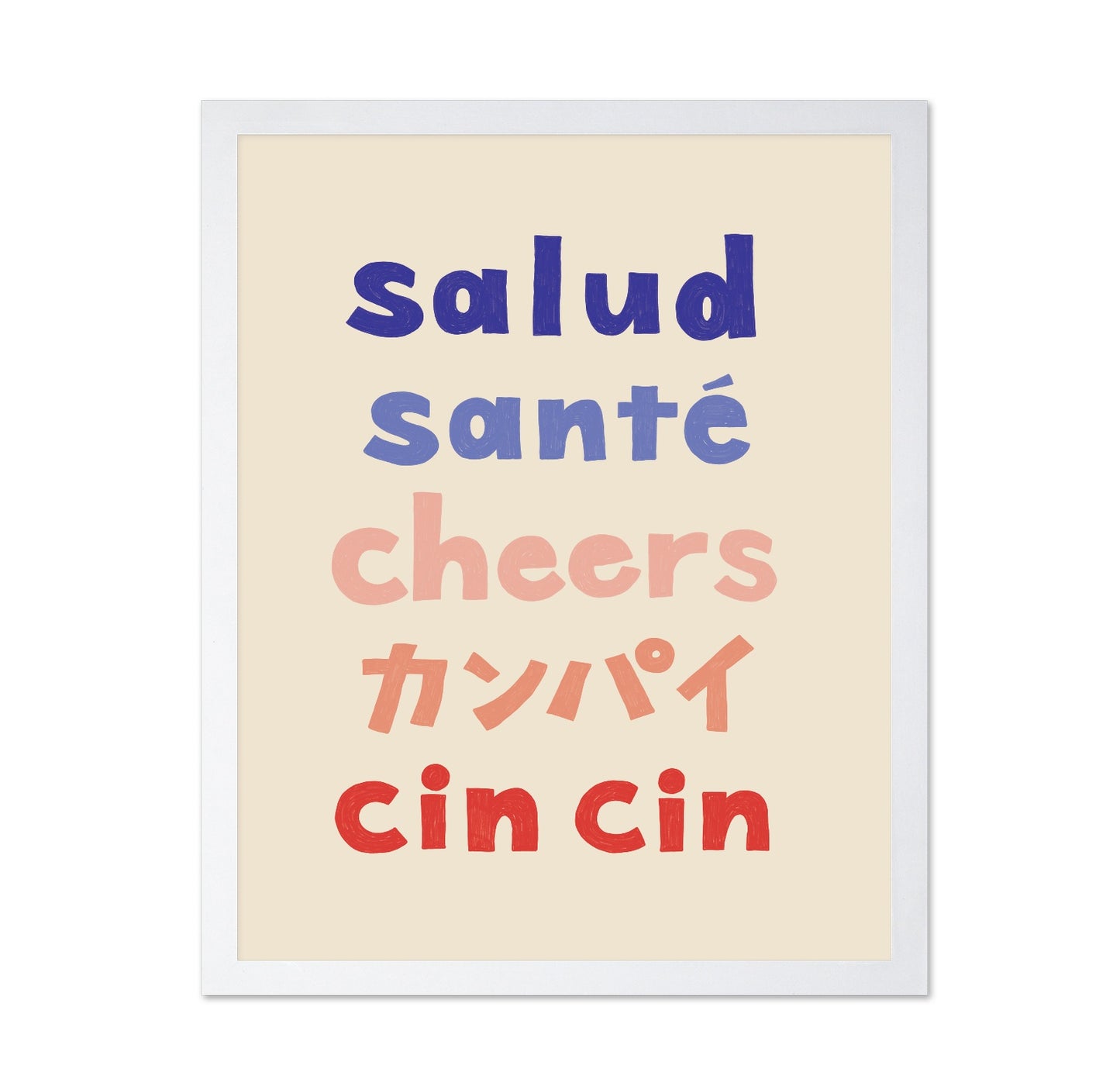 Multilingual Cheers Typography