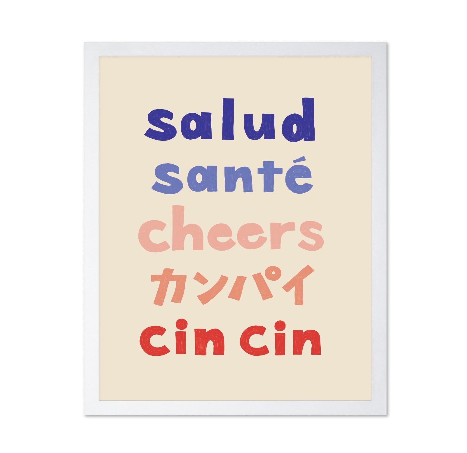Multilingual Cheers Typography