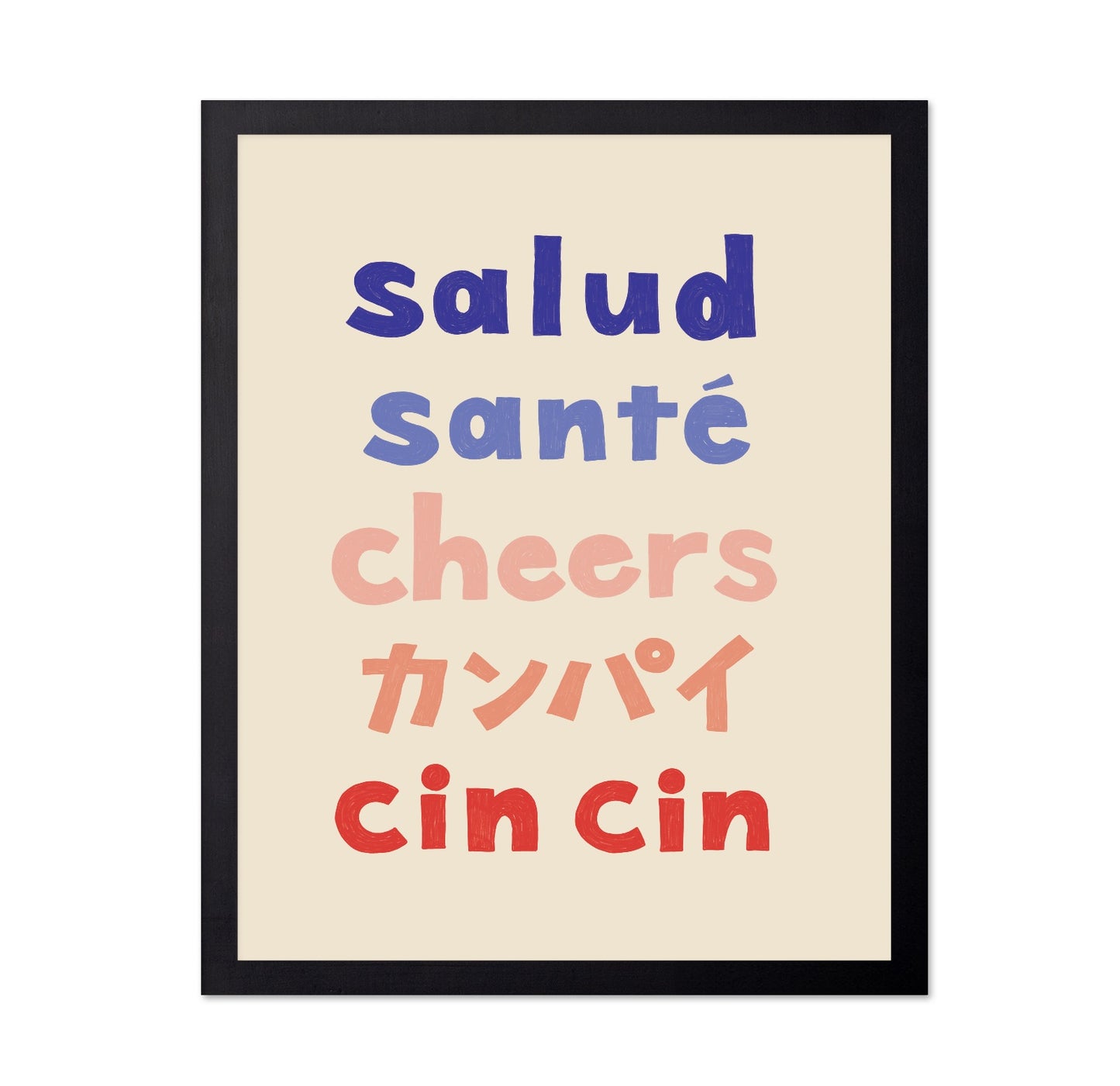 Multilingual Cheers Typography