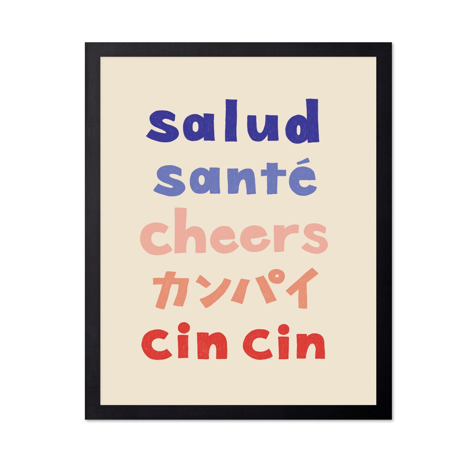 Multilingual Cheers Typography