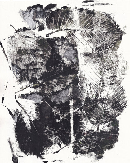 Monochrome Leaf Print No2