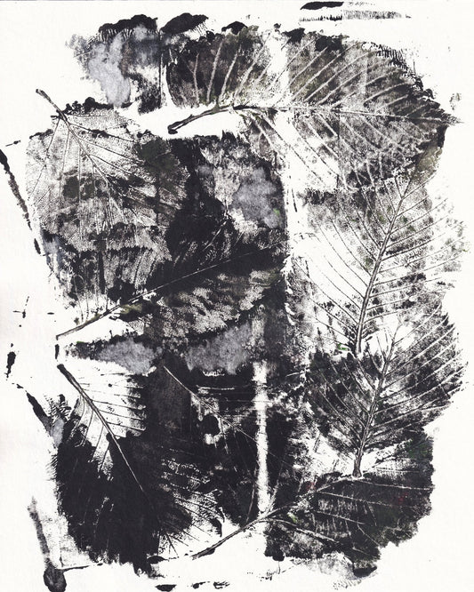 Monochrome Leaf Print No2