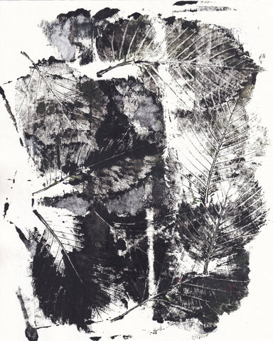 Monochrome Leaf Print No2