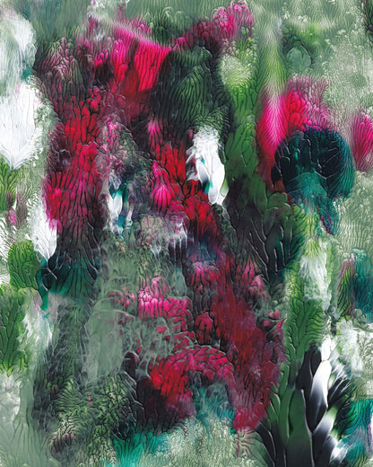 Crimson Green Abstract