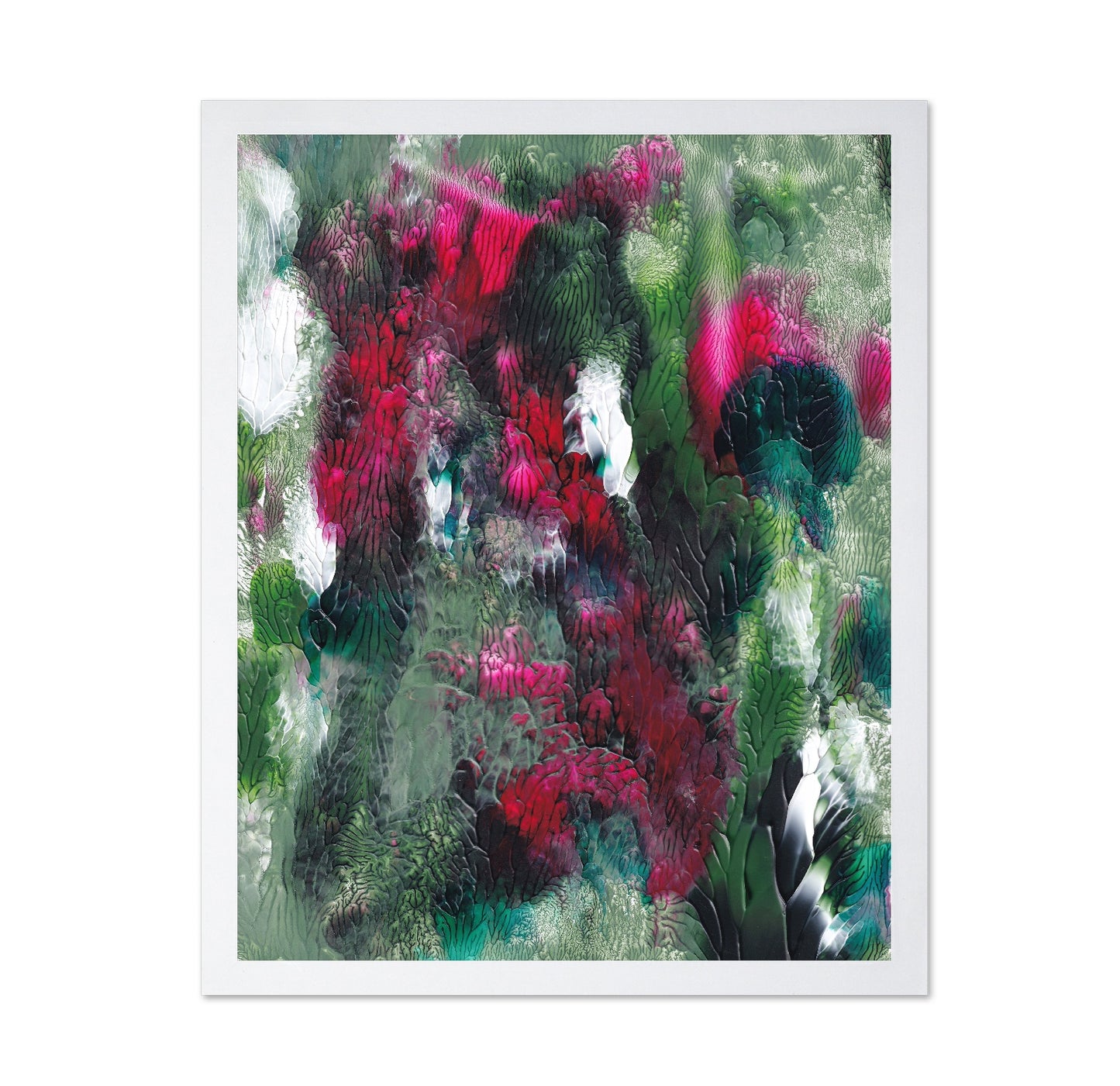 Crimson Green Abstract