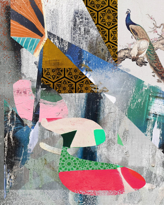 Peacock Collage Art