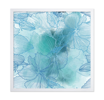 Blue Floral Lines
