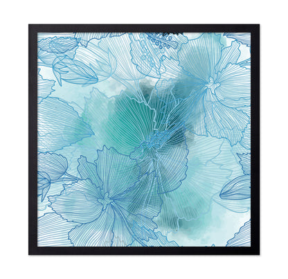 Blue Floral Lines