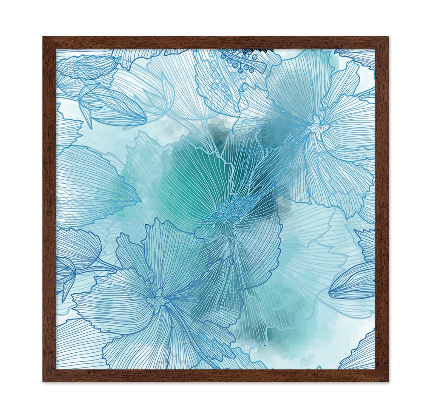 Blue Floral Lines